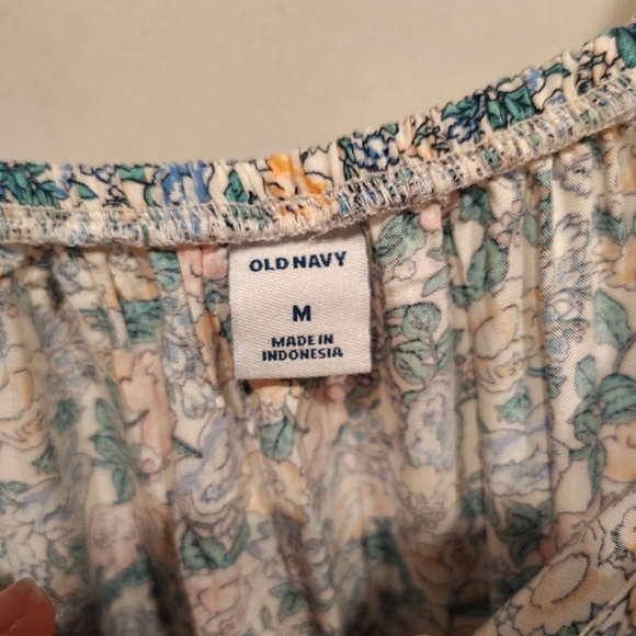 Old Navy Multicolor Floral Tiered Swing Dress Sz M Summer Vacation Cottagecore - Picture 2 of 7